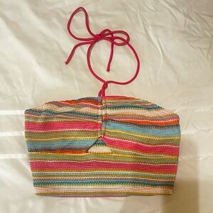 SHEIN Multicolor Striped Crop Top
